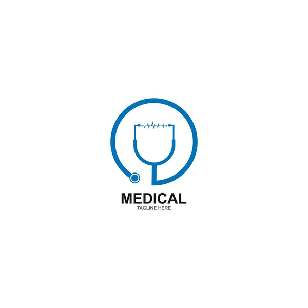 Stethoskop Logo Vektor Symbol Für Medizinische Illustration Design — Stockvektor