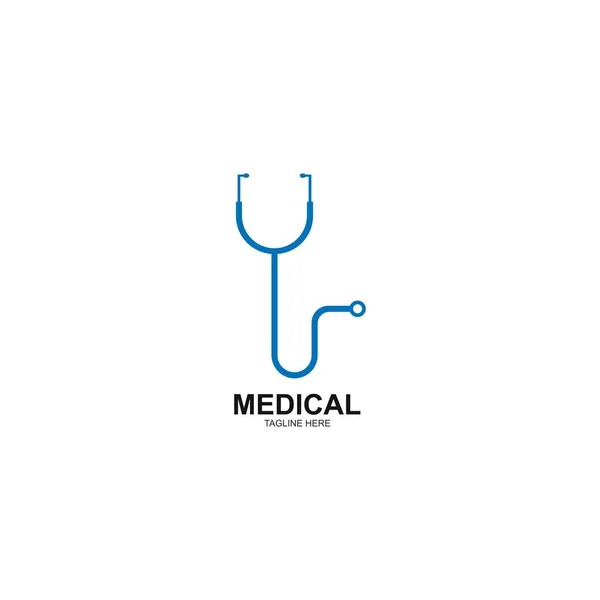 Ícone Vetor Logotipo Estetoscópio Para Projeto Médico Ilustração — Vetor de Stock