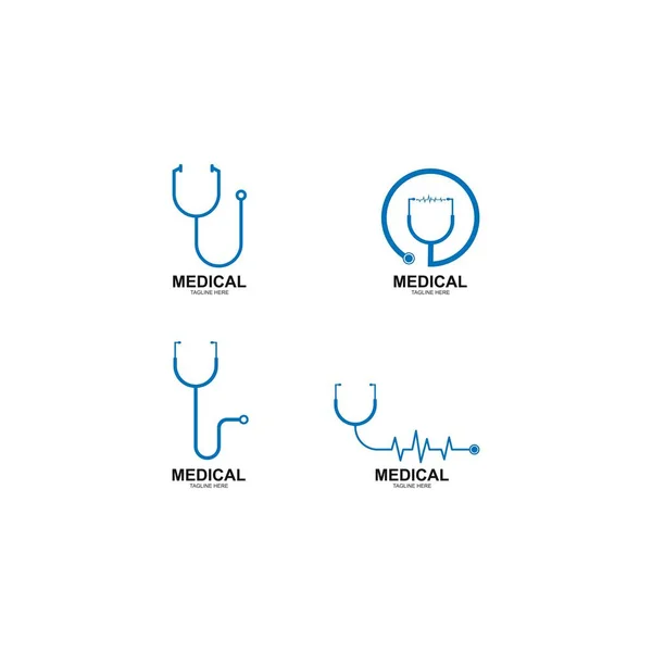 Иконка Вектора Логотипа Стетоскопа Дизайна Медицинской Иллюстрации — стоковый вектор
