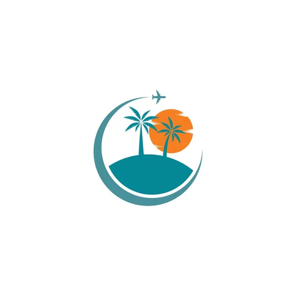 Verano Viaje Logo Concepto Vector Icono Plantilla Diseño — Vector de stock