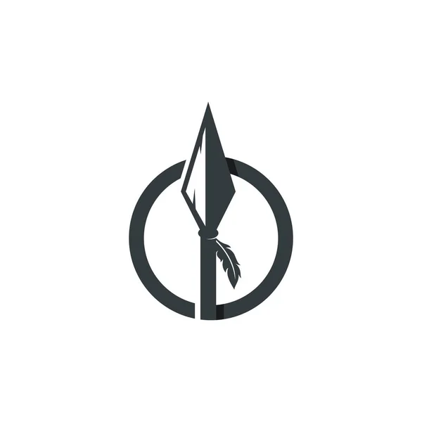 Spjut Logotyp Vektor Ikon Illustration Mall Design — Stock vektor