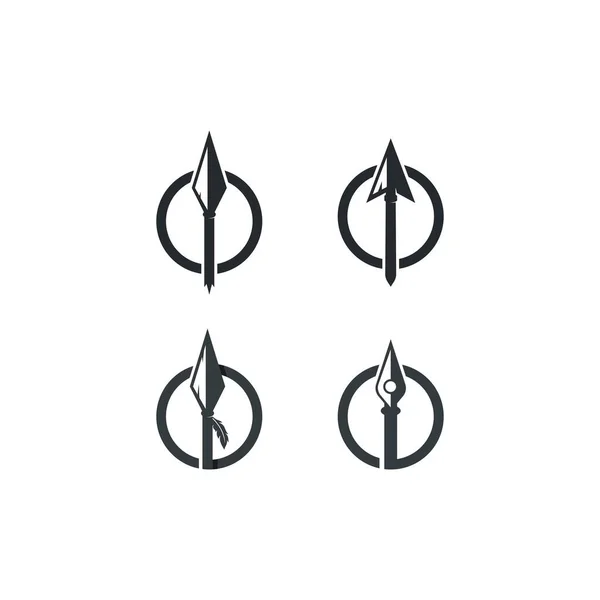 Spear Logo Vector Icono Ilustración Plantilla Diseño — Archivo Imágenes Vectoriales