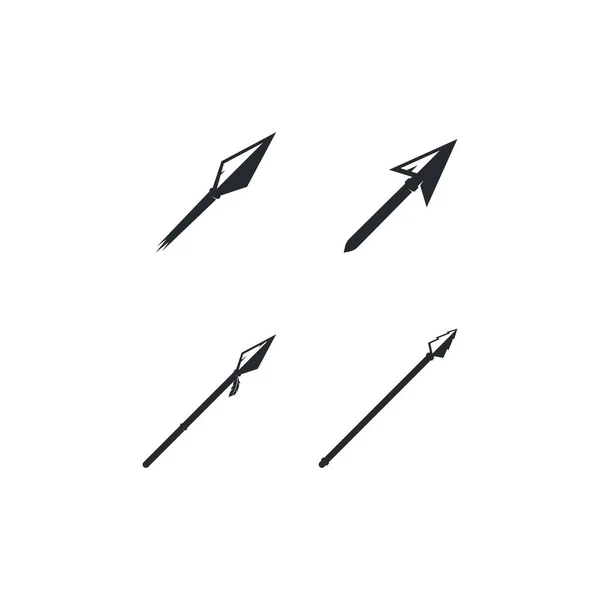 Spear Logotipo Vetor Ícone Ilustração Modelo Design — Vetor de Stock