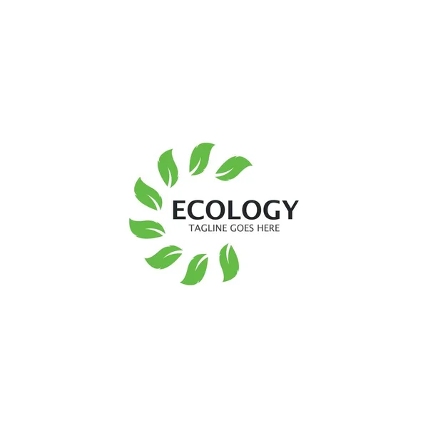 Ecology Tree Leaf Logo Template Design — Stock Vector