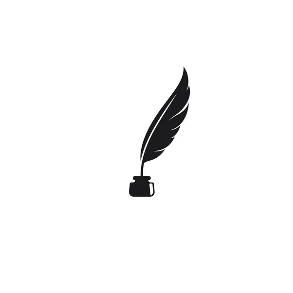 Перо Ручка Логотип Шаблон Векторний Дизайн Піктограми — стоковий вектор