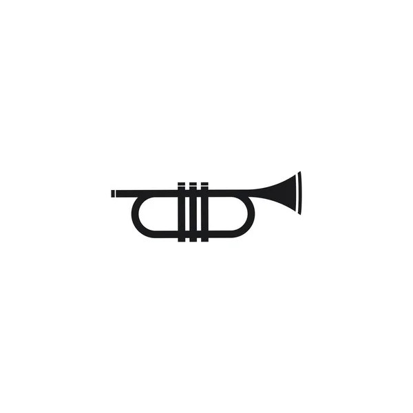 Logo Trumpet Ikon Vektor Instrumental Dalam Desain Datar - Stok Vektor