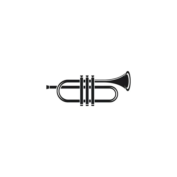 Trumpet Logotyp Instrumental Vektor Ikon Platt Design — Stock vektor