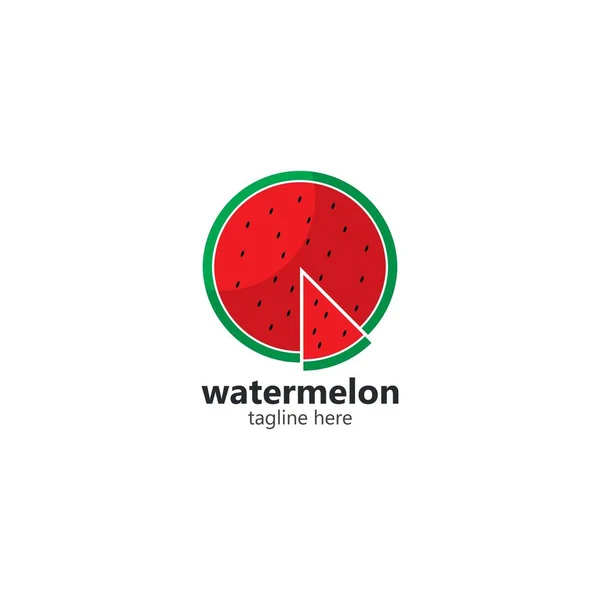 Wassermelone Logo Vektor Icon Konzept Flachem Design — Stockvektor