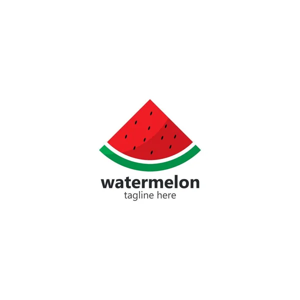 Wassermelone Logo Vektor Icon Konzept Flachem Design — Stockvektor