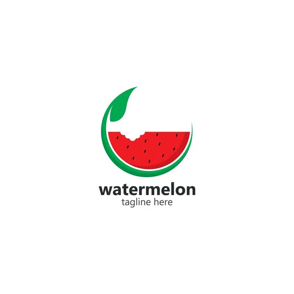 Wassermelone Logo Vektor Icon Konzept Flachem Design — Stockvektor