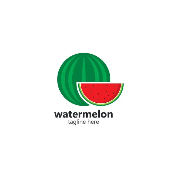 Wassermelone Logo Vektor Icon Konzept Flachem Design — Stockvektor