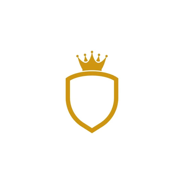 Krone Mit Schild Logo Vektor Symbol Vorlage Design — Stockvektor