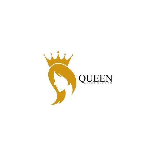 Golden Beauty Queen Crown Template Logo Vector Illsutration Design — стоковый вектор