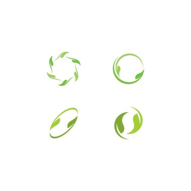 Ağaç yaprağı vektör logosu tasarımı, çevre dostu kavram.