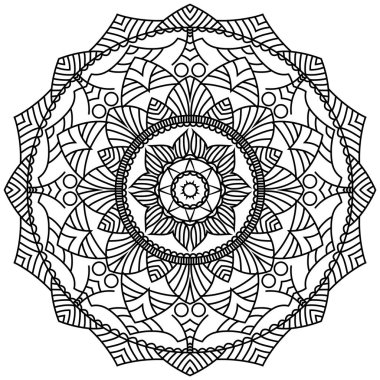 Mandala. Antistress boyama. Vektör çizim.