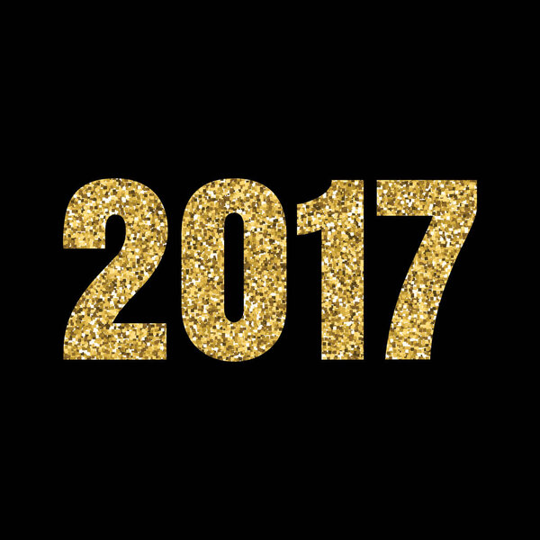 Shiny gold numbers 2017. Vector illustration