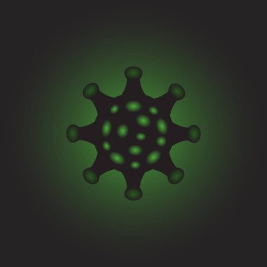 Coronavirus COVID-2019 'un Vectonic çizimi. Ölümcül virüs türü 2019-nCoV. Coronavirüs bakterisi. 