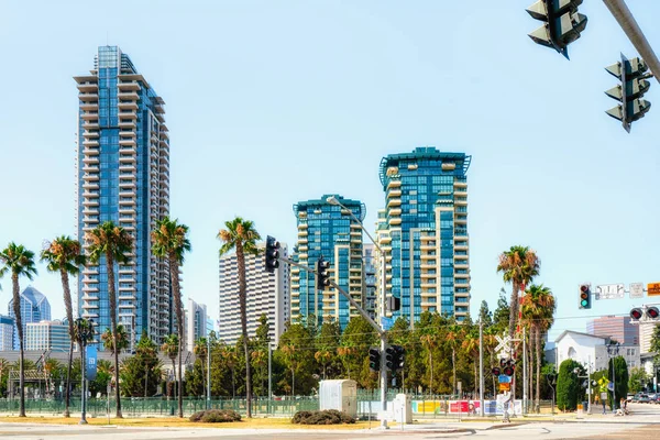 San Diego Kalifornien Usa Augusti 2019 Långa Moderna Bostadshus Delad — Stockfoto