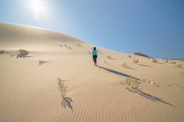 Çölde yürüyüş. Eureka Kumulları, Ölüm Vadisi Ulusal Parkı, Kaliforniya