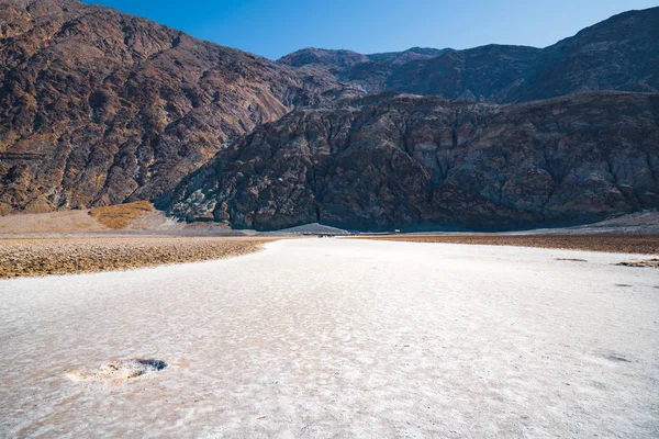 Badwater flats and Black Mountains in Death Valley National Park, California