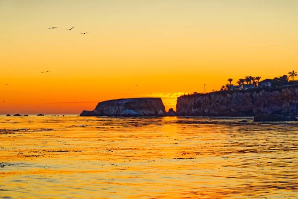 Shore Cliff Bij Zonsondergang Prachtig Pismo Beach Californië — Stockfoto