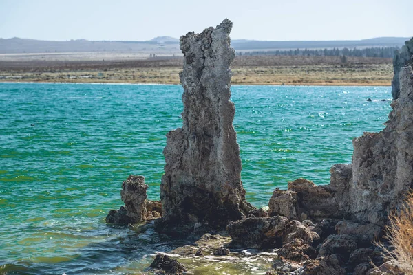 Mono Lake Tufa State Natural Reserve California 탄산칼슘 손잡이 파노라마 — 스톡 사진