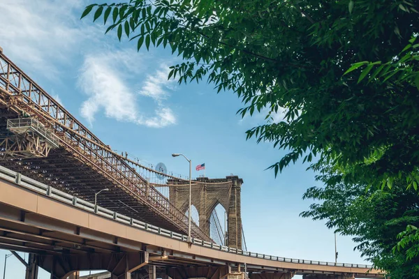 Most Brooklyński Nad East River Centrum Manhattanu Nowy Jork — Zdjęcie stockowe