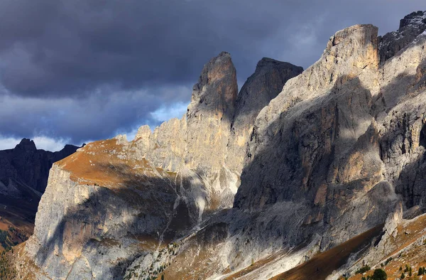 Pozdní Podzimní Krajina Dolomitech Itálie Evropa — Stock fotografie