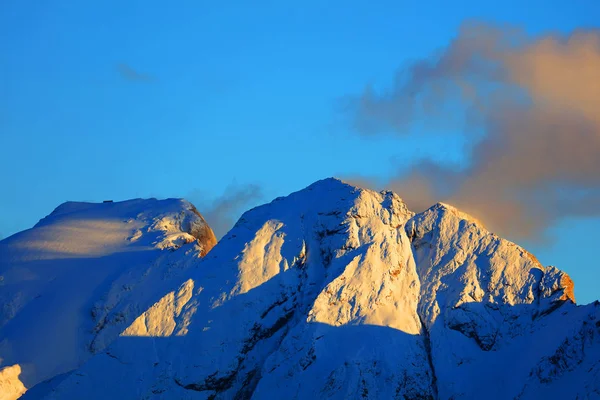 Marmolada Tepe Günbatımı Işık Dolmites Talya — Stok fotoğraf