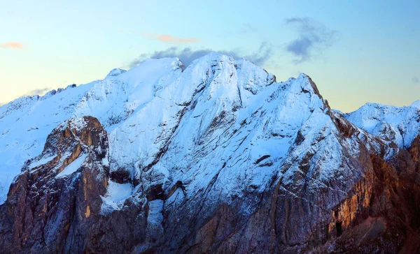 Marmolada Vernel Peak Coucher Soleil Dolmites Italie — Photo