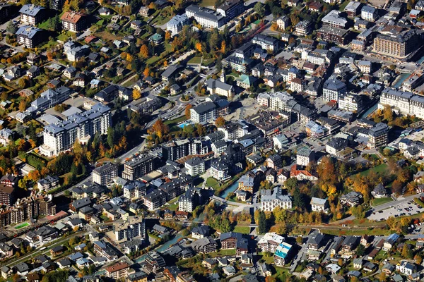 Aerial View Chamonix Valley Aiguille Midi Haute Savoie France — Stock Photo, Image