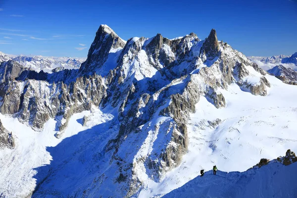 Alpinisten Klimmen Haute Savoie Frankrijk Europa — Stockfoto