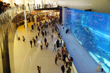 Akvaryum, Dubai Mall alışveriş merkezine, Birleşik Arap Emirlikleri ünlü dönüm noktası