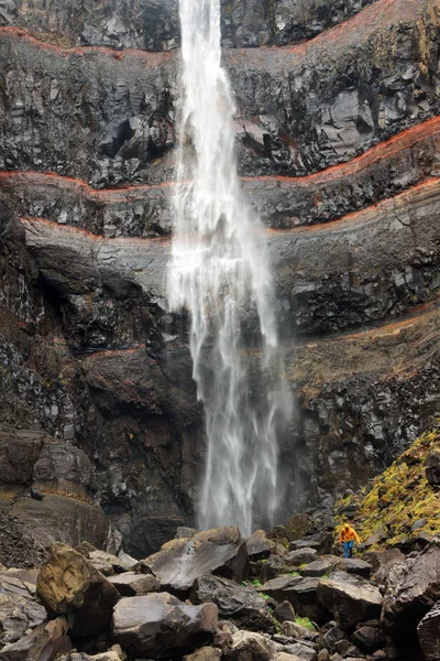 Hengifoss Canyon Con Cascata Hengifoss Terza Cascata Più Alta Islanda — Foto Stock