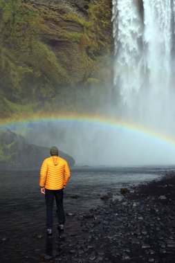 İzlanda, Avrupa 'da Skogafoss şelalesi