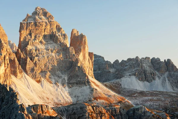 Tre Cime Três Picos Lavaredo Drei Zinnen São Três Dos — Fotografia de Stock