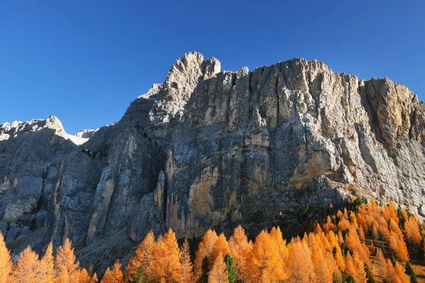 意大利Dolomites南蒂罗尔Passo Gardena的秋季风景 — 图库照片