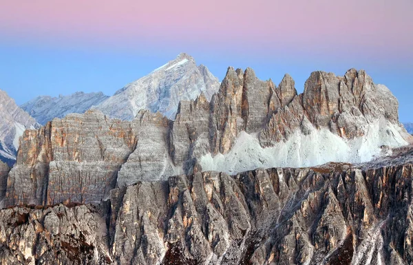 Solnedgång Ljus Dolomiterna Italien Europa — Stockfoto
