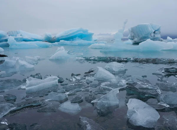 Burzliwe Chmury Nad Laguną Jokullsarlon Islandia Europa — Zdjęcie stockowe