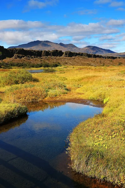 Krajobraz Parku Narodowego Pingvellir Islandia Europa — Zdjęcie stockowe