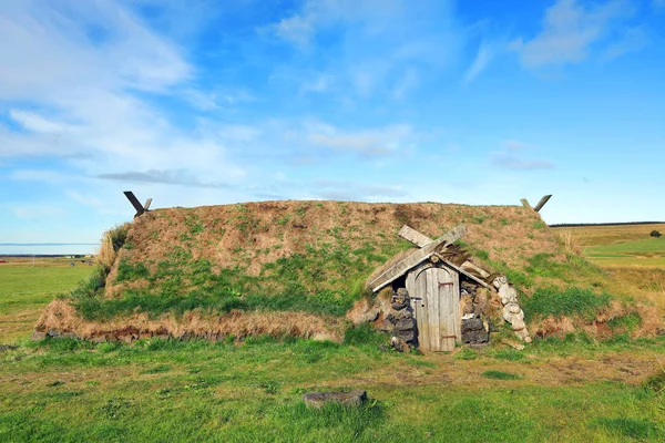 Oude Traditionele Turf Huis Ijsland Europa — Stockfoto