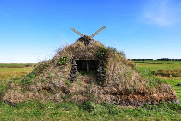Oude Traditionele Turf Huis Ijsland Europa — Stockfoto