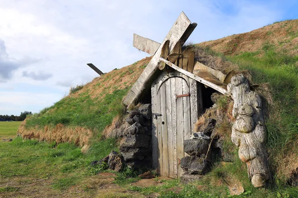 Αρχαία Παραδοσιακή Τύρφη Σπίτι Στην Ισλανδία Ευρώπη — Φωτογραφία Αρχείου
