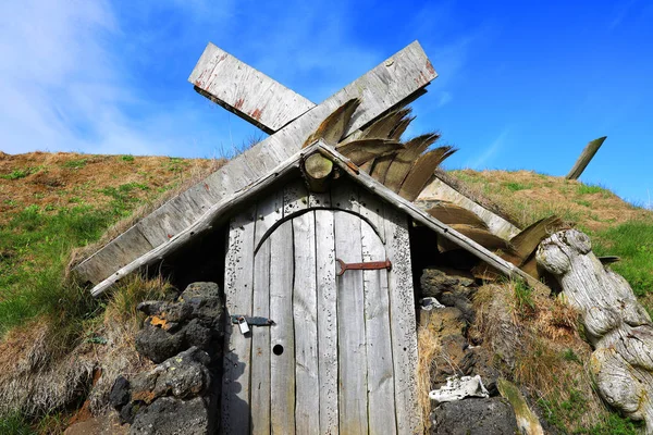 Antiga Casa Relva Tradicional Islândia Europa — Fotografia de Stock