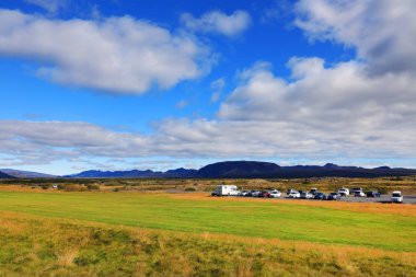 Pingvellir Ulusal Parkı, İzlanda, Avrupa sonbahar manzarası