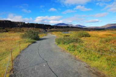 Pingvellir Ulusal Parkı, İzlanda, Avrupa sonbahar manzarası