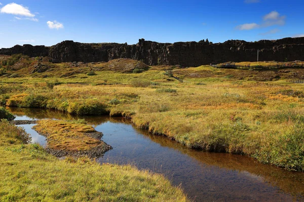 Podzimní Krajina Národního Parku Pingvellir Island Evropa — Stock fotografie