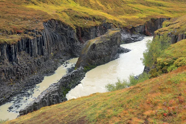 Studlagil Basalt Canyon Iceland Один Найдивовижніших Краєвидів Ісландії — стокове фото