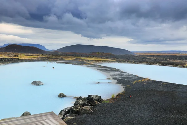 Ciepła Woda Geotermalna Basenach Myvatn Islandia Europa — Zdjęcie stockowe
