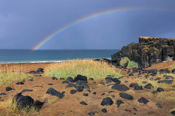 Islandzki Krajobraz Plaży Skardsvik Islandii Europa — Zdjęcie stockowe